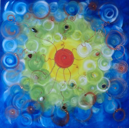 80x80 Tanec života(kameny-č.jaspis,karneol,ametyst,hematit,růženín,zelený aventurín,tygří oko, křišťál,sodalit,magnezit) 2860,-